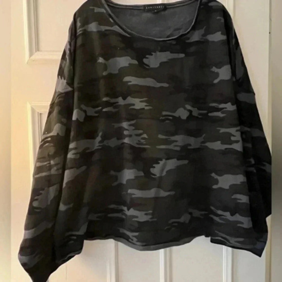 Sanctuary Tops - Sanctuary Perfect Cotton Sweatshirt -Earth Camo 2x